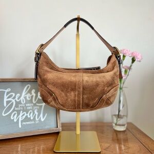 Vintage Coach Suede Hobo Shoulder Bag